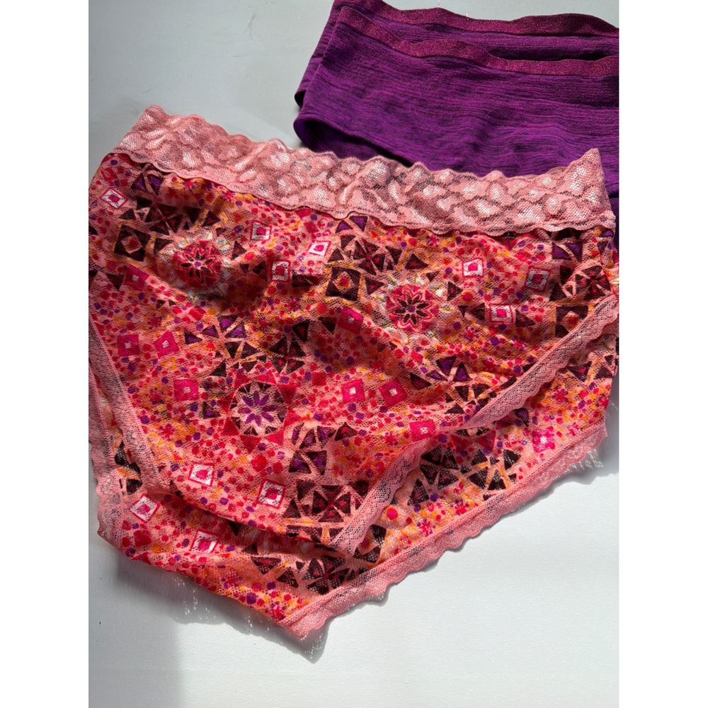 No Boundaries  Panty Bundle 5 Pack Hipster Thong Lace Seamless Purple Pink L 7 - Picture 4 of 7